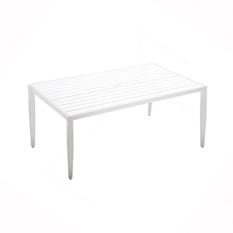 Table de salle à manger de patio / d'extérieur / d'extérieur, Blanc mat