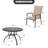 5-piece Patio Dining Set With Umbrella Hole, Stackable PVC-coated polyester Chairs