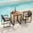 Outdoor Bar Set Patio Chair Sets For Dining Backyard With High Table Faux Wood Armrest Water-Resistant Cushion