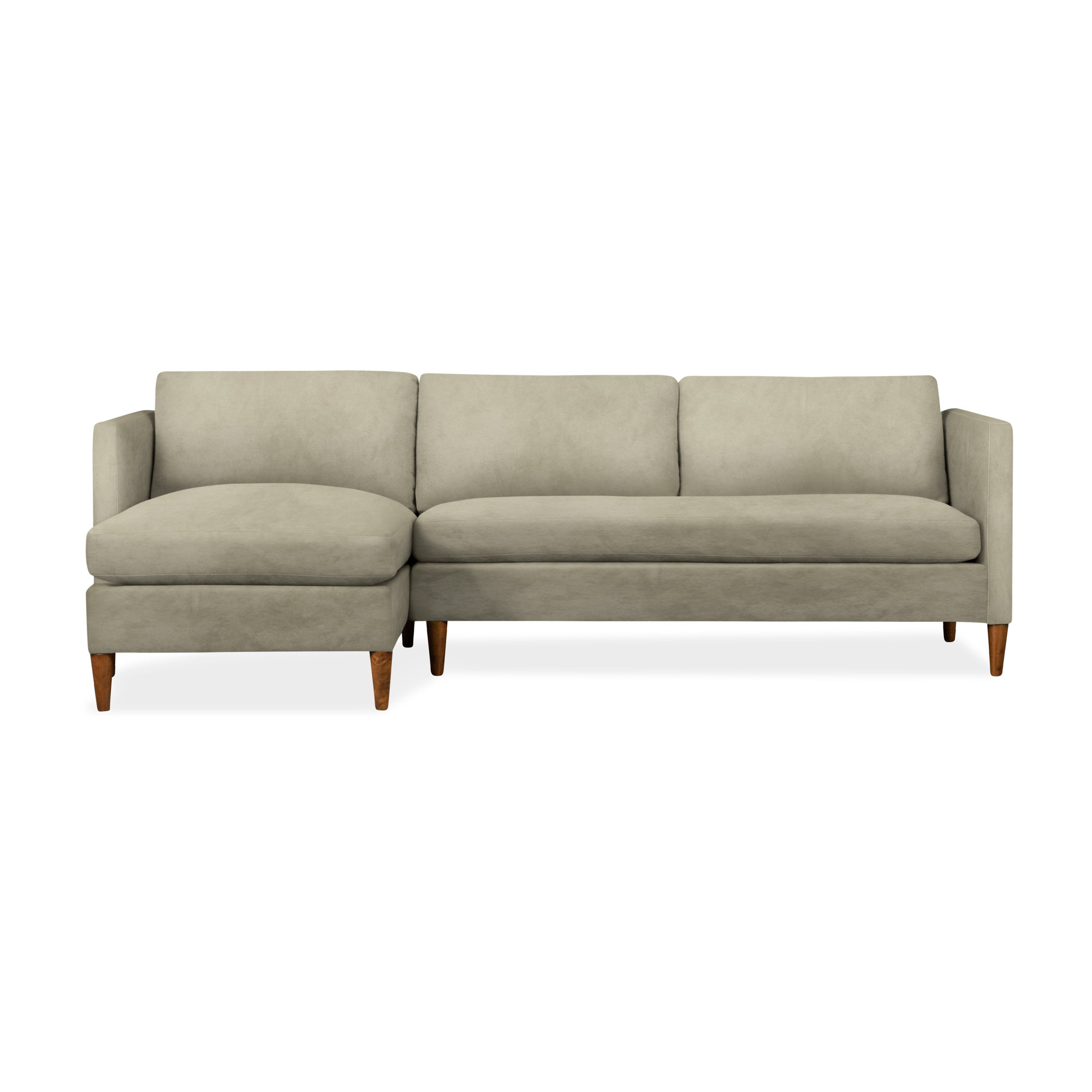 Clifford 2 - Piece Upholstered Custom Sectional, Bella Beach Performance Velvet, Left Hand Facing