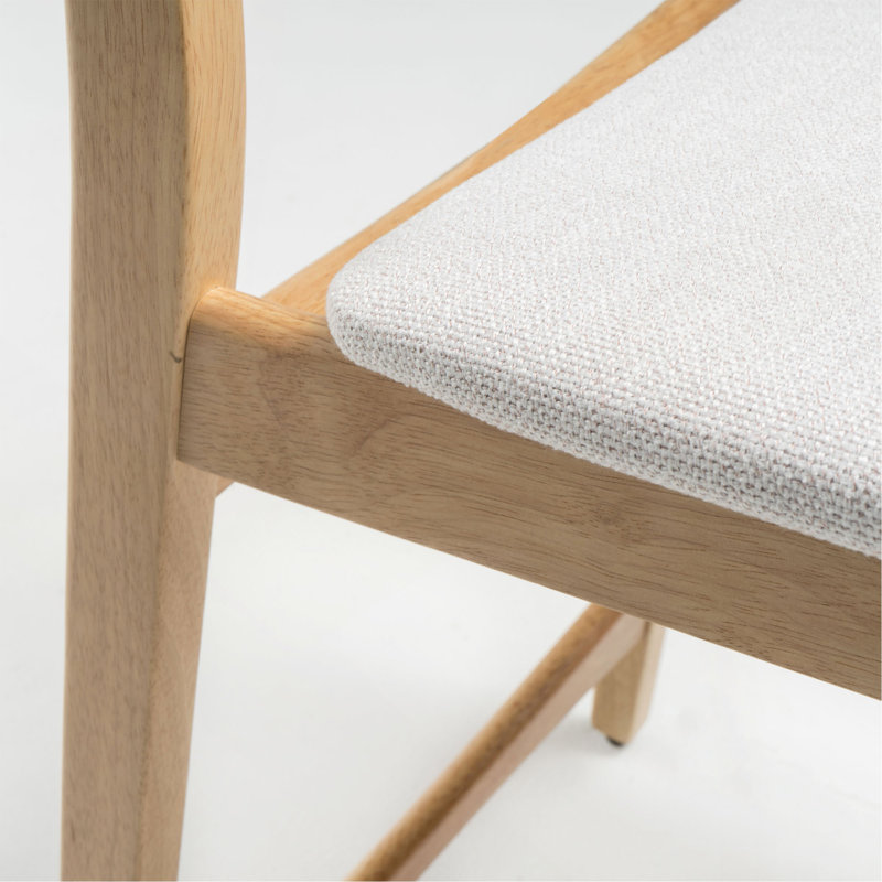 Chaise à hauteur de comptoir, Naturel, Blanc