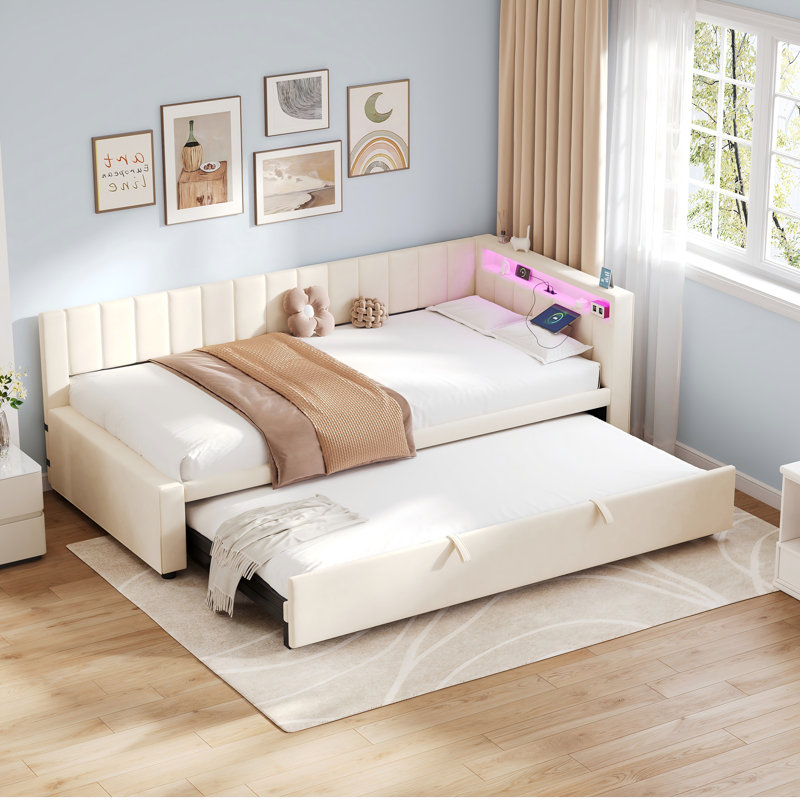 Upholstered, Beige