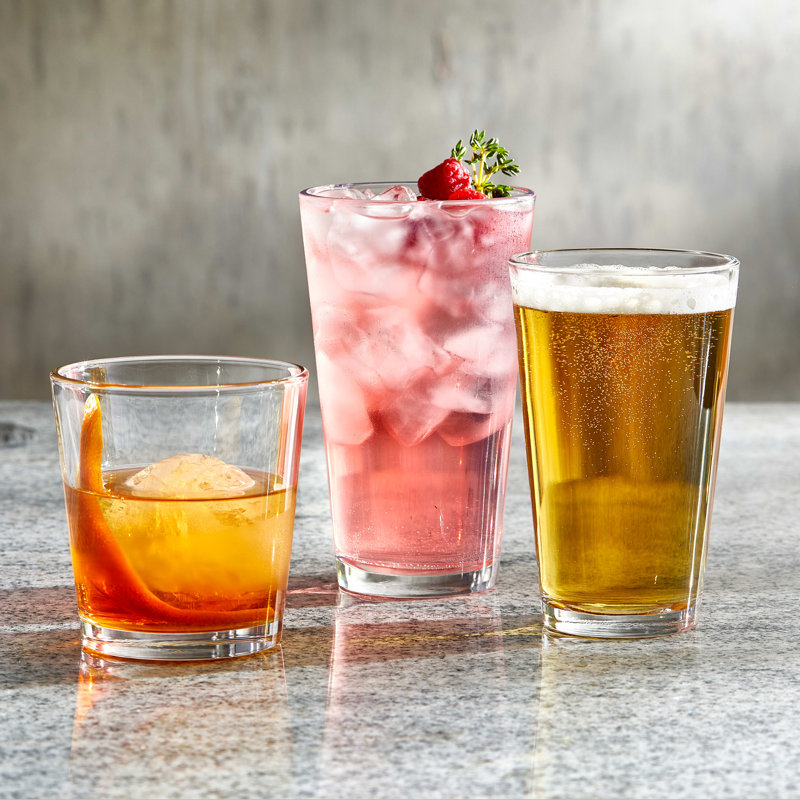 Clear Glass 12 Ounce Highball Drinking Glass Set