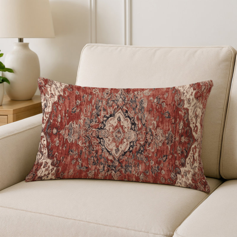 Coussin décoratif intérieur et extérieur Modern, Brun oriental 5, Rectangle H 20 po x l 14 po