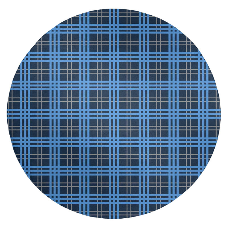 Plaid Indoor Rug, Round 5'