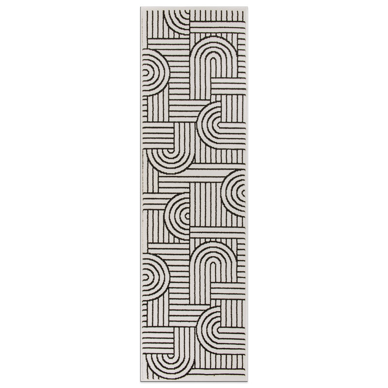 Contemporary Stripe Arch Design Area Rug, Runner 2' x 7'