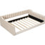 Lit de jour double très grand rembourré beige avec rangement latéral - Polyvalent et confortable pour la chambre d'amis Aucun sommier requis, étapes d'assemblage faciles Velvet Chic-1116356188
