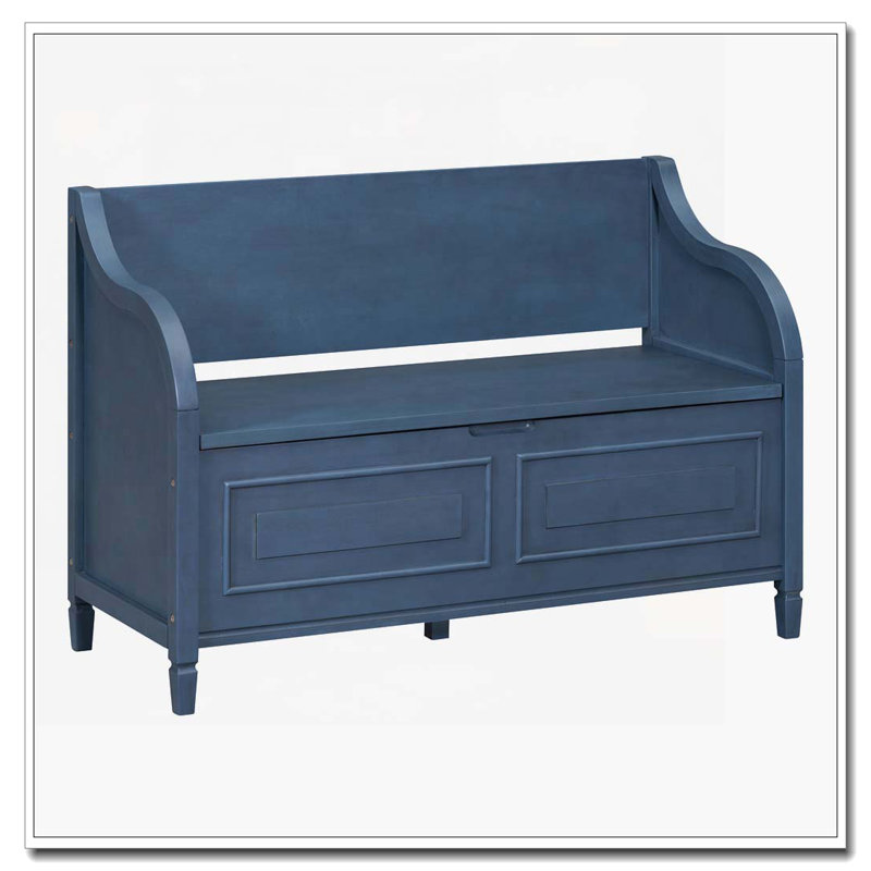 Solid wood Entryway Multifunctional Storage Bench, Antique Navy