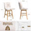 Tabouret de bar pivotant 30,6 po Eriqa, blanc-353337353
