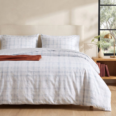 Plaid Cotton Duvet Cover Set