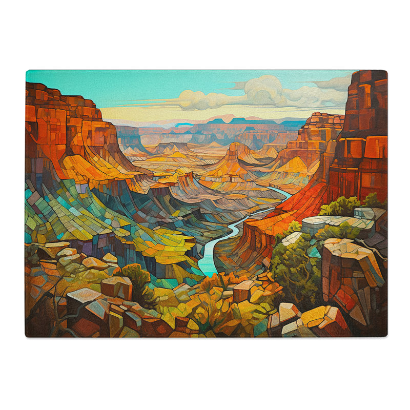 Grand Canyon Futurism  Glass Chopping Board