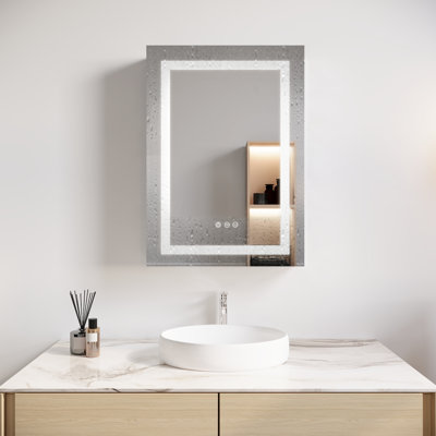 Pankratz Bathroom Cabinet With Led Mirror 26X20 - Fog & Waterproof Quality Pledge Of Feature 3000K 6000K Settings Changes Touch Operation System Dimmable Single Door Left Mount Options To Decide In Favor Of