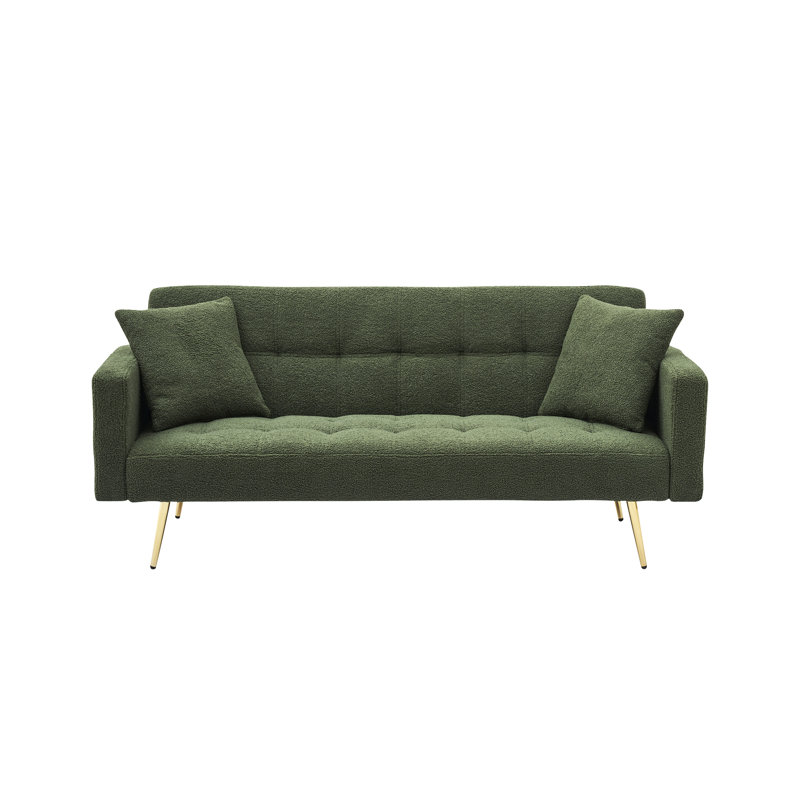 Lit de 71,7 pouces avec apparence de cuir lisse, structure, deux coussins, idéal pour le salon, le lit, l'apparence et la sensation
