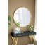 Miroir mural rond D40 "avec finition dorée, miroir mural décoratif pour le salon de la chambre à coucher