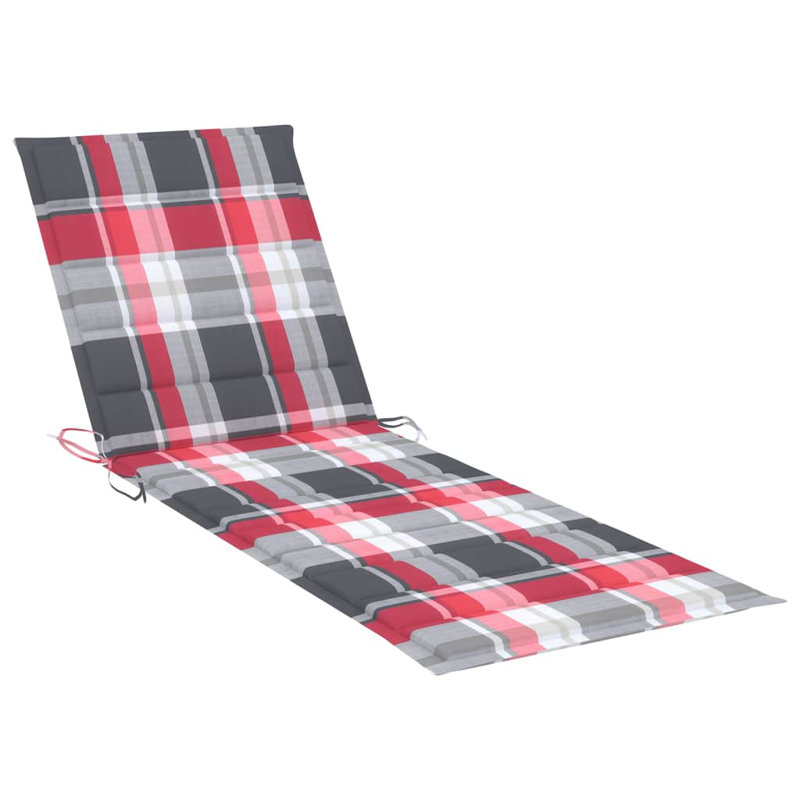 Outdoor Seat / Back Cushion, Red Checked, 27.6" W x 78.7" D x 1.2" H