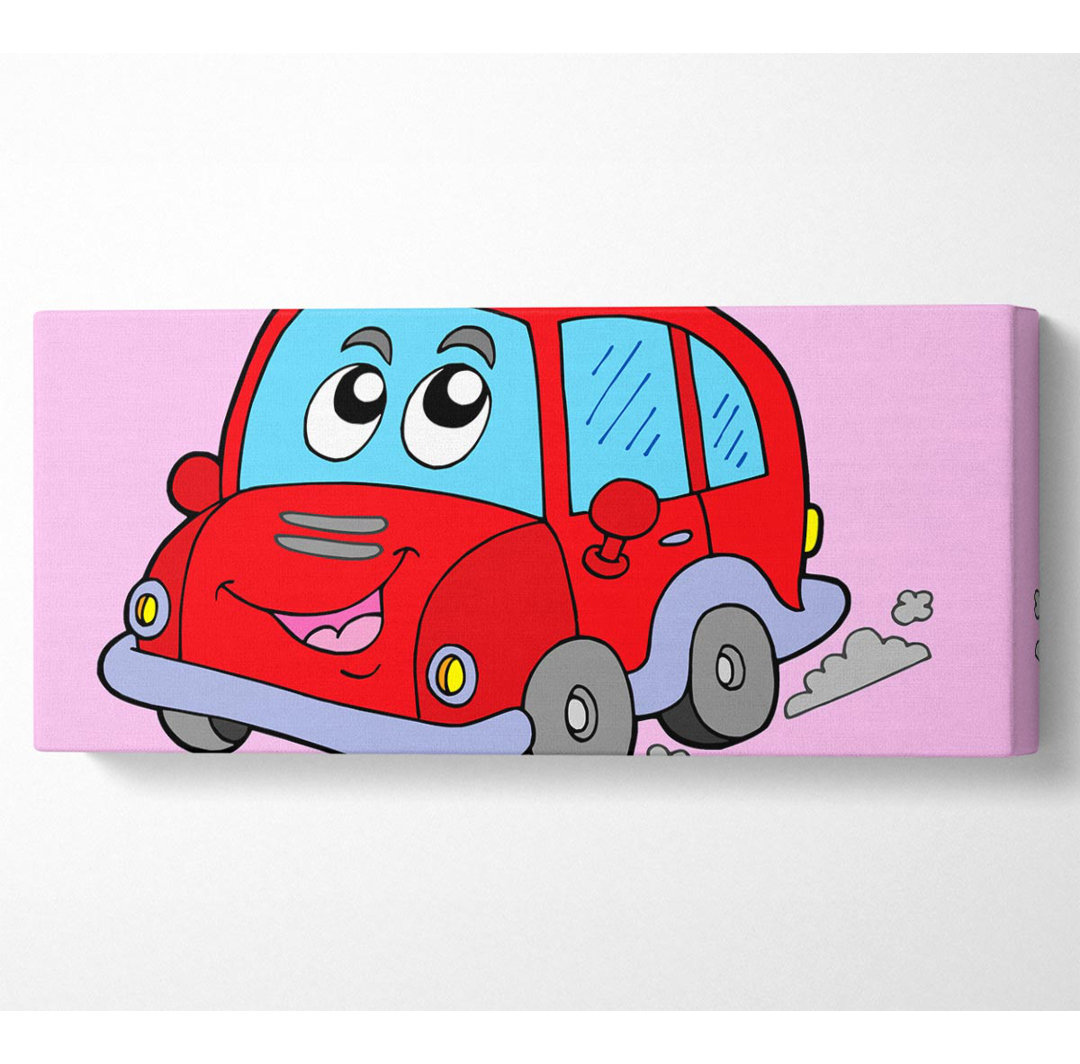 Auto mit Gesicht Smokey Pink - Wrapped Canvas Kunstdrucke