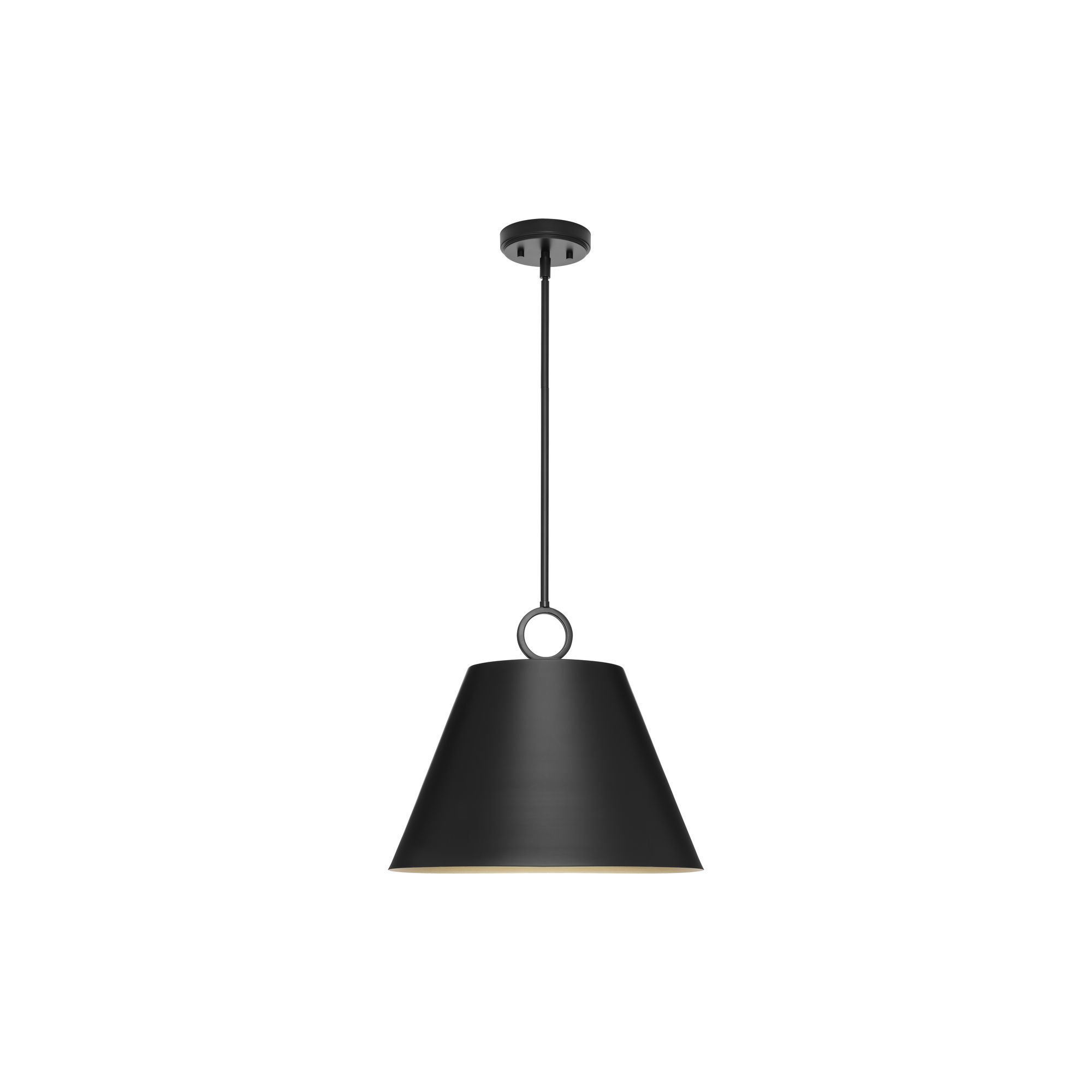 Elda Metal Dimmable Pendant, Matte Black, 15.25" H x 17.87" W x 17.87" D
