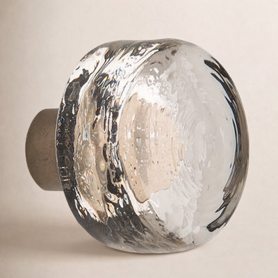 Cast Glass Round Cabinet Knob