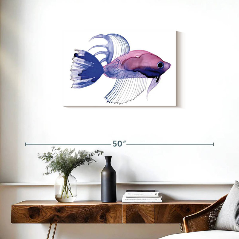 Mini poisson mauve, H 20 po x l 30 po