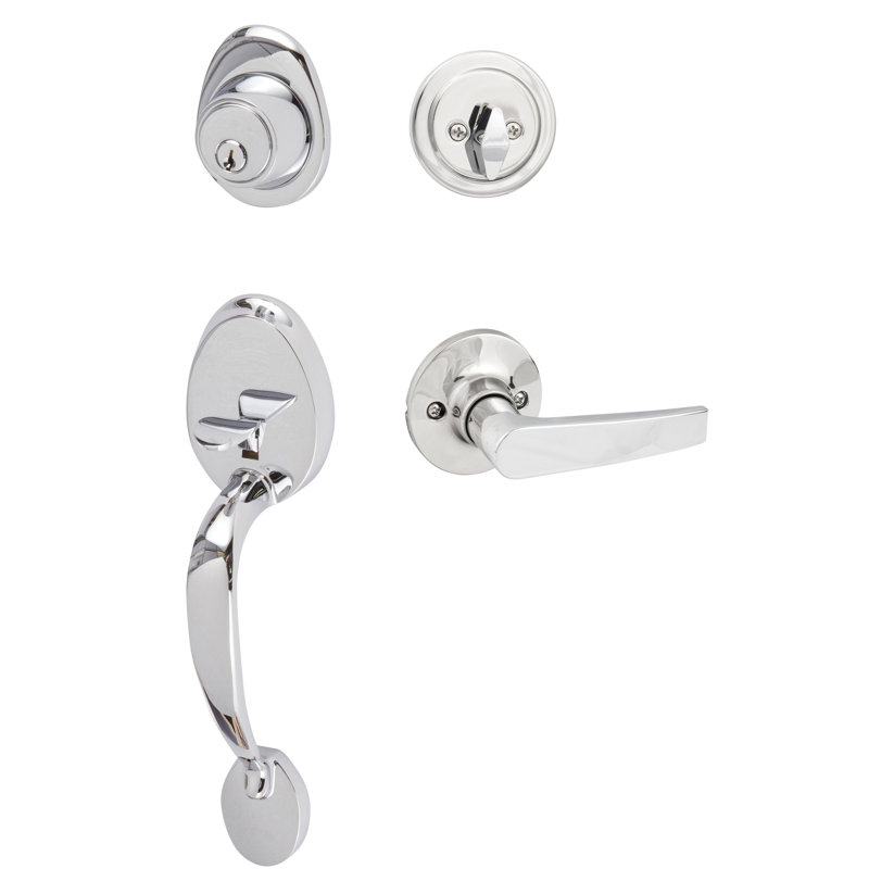 Alta Handleset, Polished Chrome, Reversible, Cedar Lever