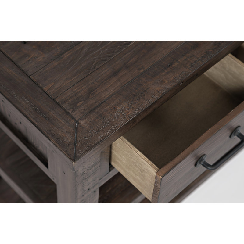 Console en bois massif 50 po Karley, Marron foncé
