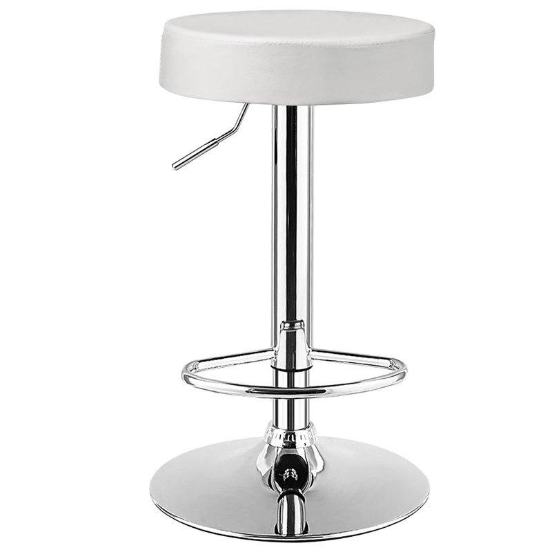 Tabouret de bar pivotant à hauteur ajustable Dawer, Blanc, 1