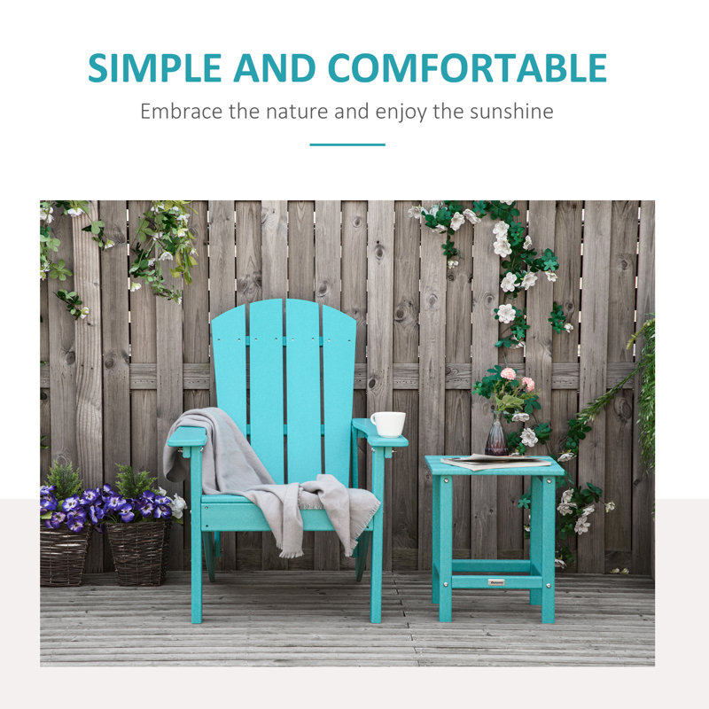 Turquoise HDPE Adirondack Chair with Wide Seat and High Back