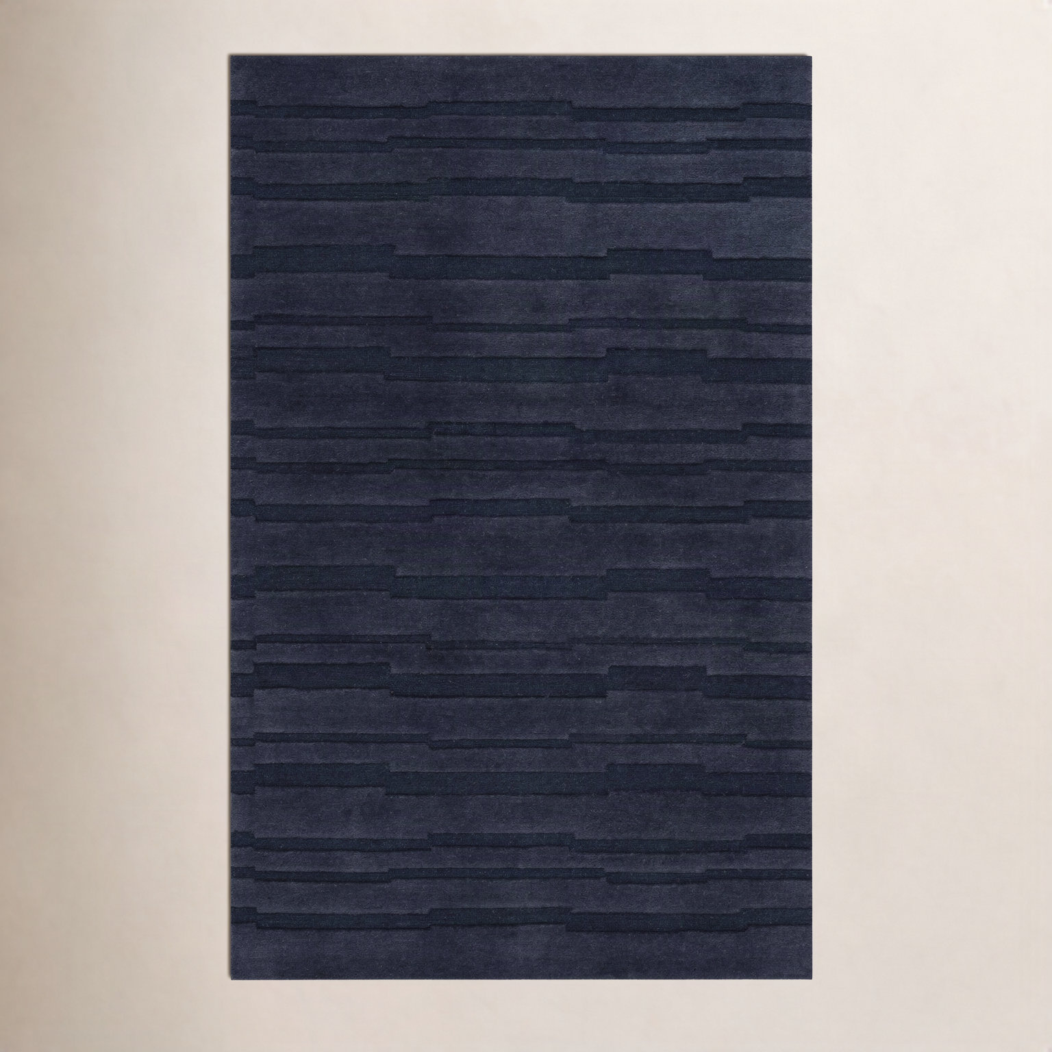 Fairborn Black Hand-Tufted Wool Rug, Rectangle 8' x 10'