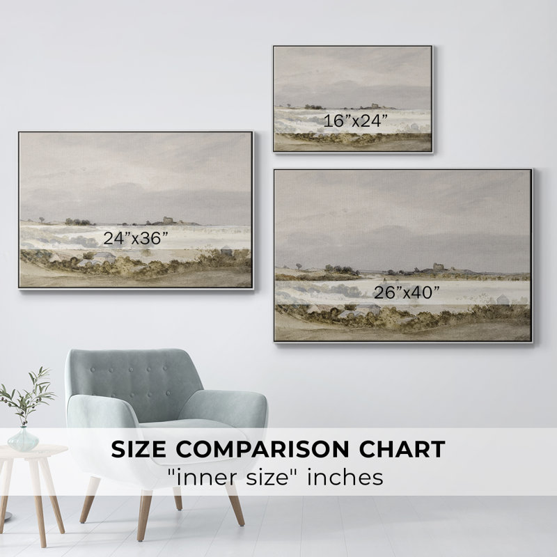 «Vintage Landscape - CMxxxi» sur, Toile encadrée flottée blanche, H 25 po x l 37 po x P 2 po