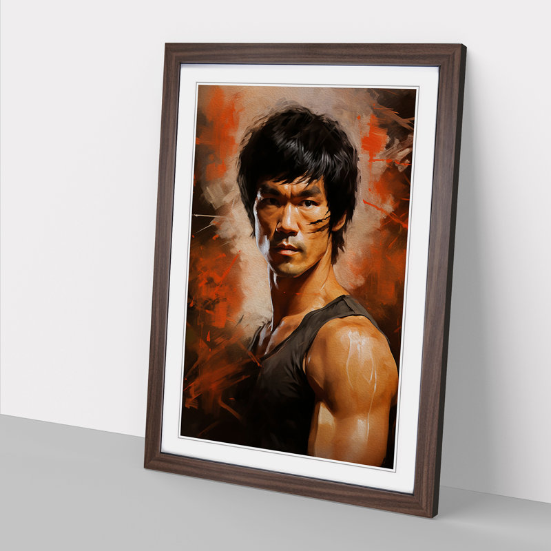 Bruce Lee Digital - Framed Print, Walnut Framed, 34cm H x 25cm W x 2cm D