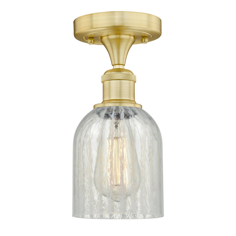 Losurdo Glass Semi Flush Mount, Satin Gold