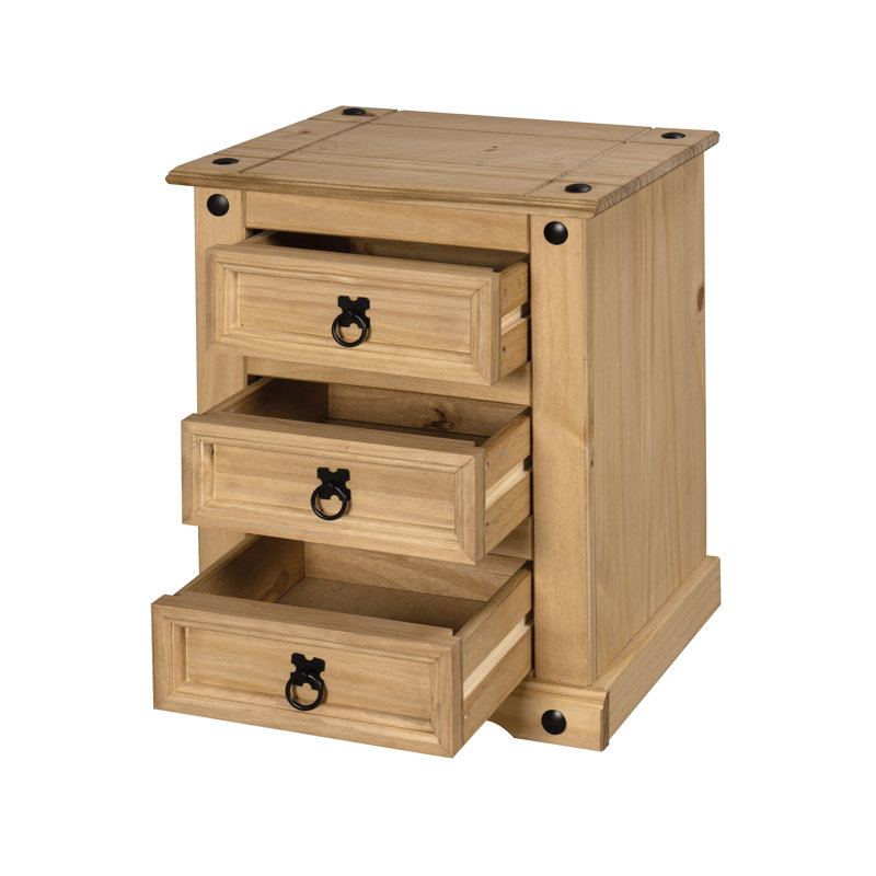 48cm W Solid Wood Bedside Table