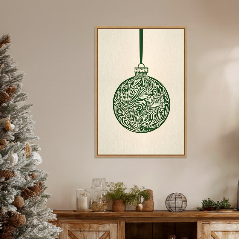 «Olive Green Christmas Bauble» par Picufy Studio, reproduction d'art sur toile encadrée
