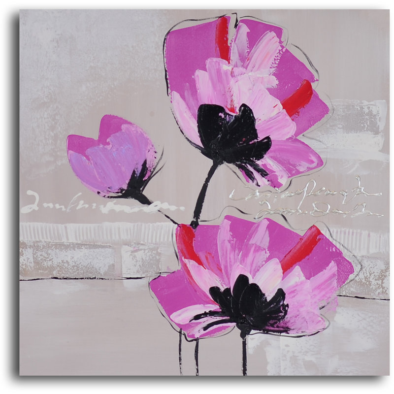 " Pretty In Pink Triptych " 3 - Pieces Painting Print
