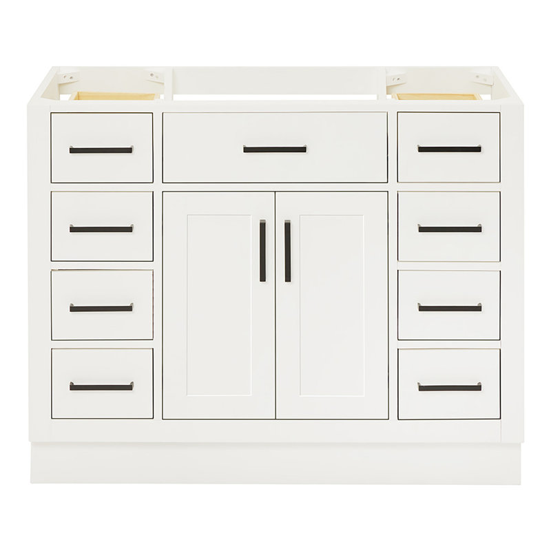 42" Single Bathroom Vanity Base only, Matte Black, White