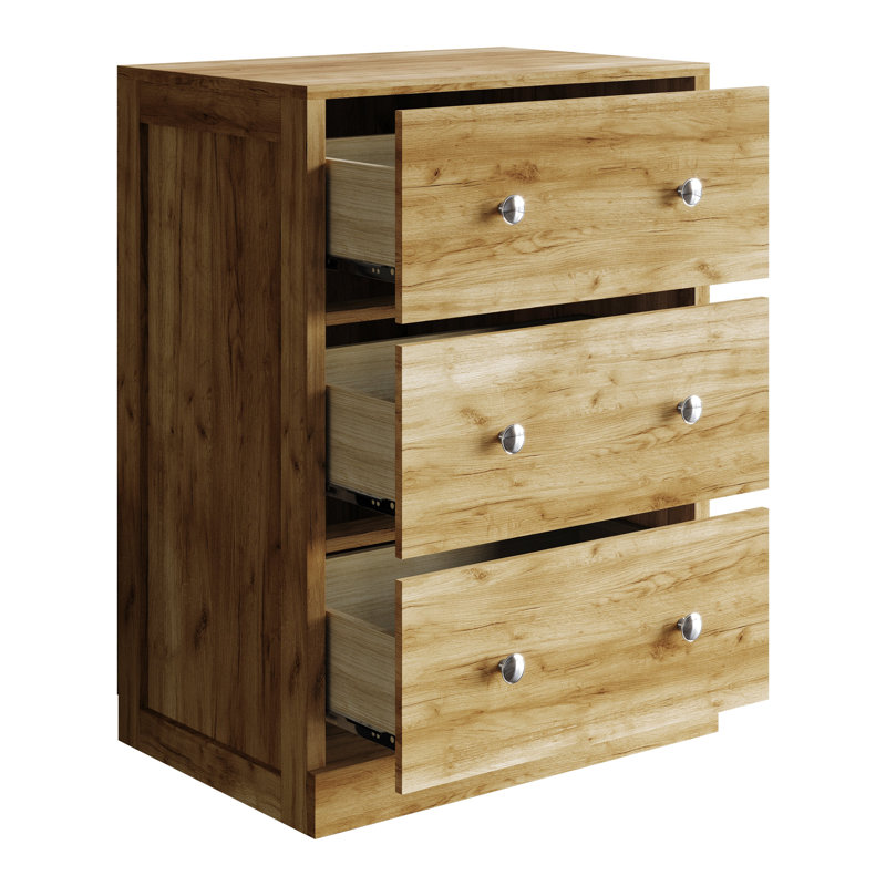 Armoire 3 tiroirs en chêne clair, Chêne clair