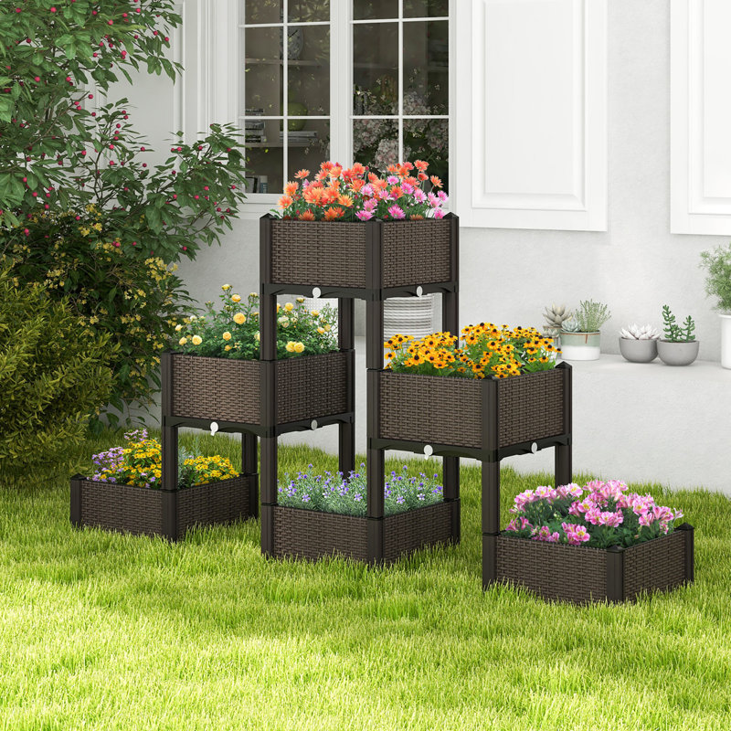 Pot à fleurs surélevé en plastique Geana, 4