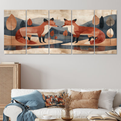 Clardy - Fox Animal Wall Art Living Room Set