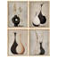Ensemble de 4 pièces d'art mural moderne vase neutre - impressions bohème minimalistes avec de l'herbe de pampa pour la chambre ou le salon-112375390-112375388