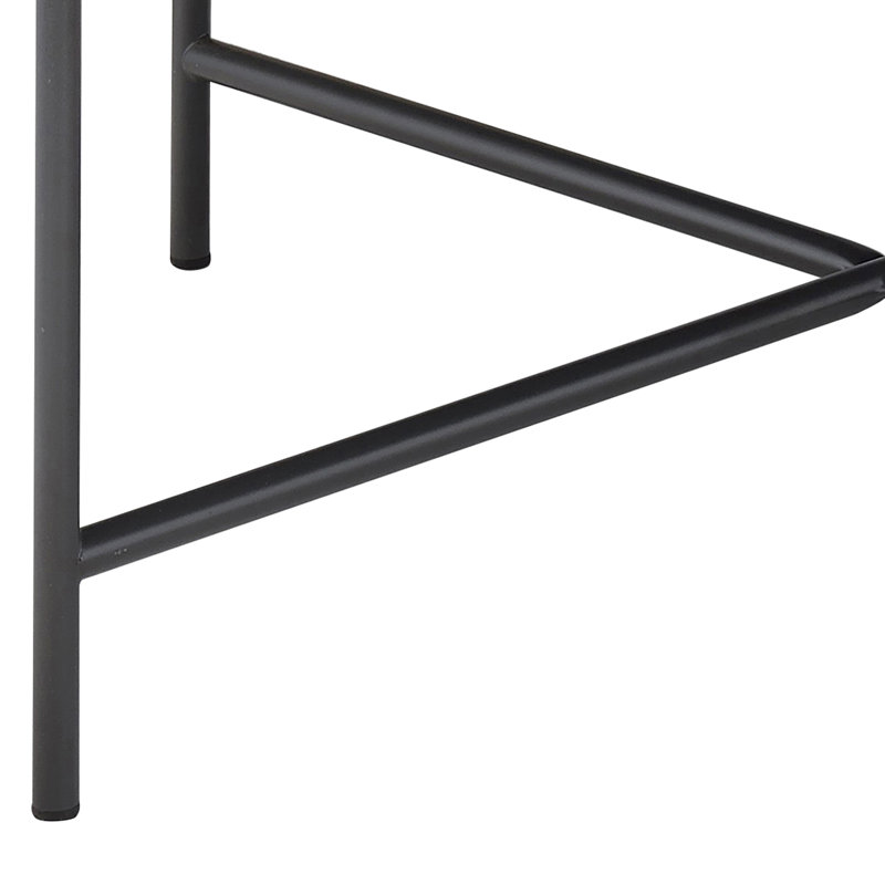 Table basse de style industriel, chêne gris vieilli et noir, X