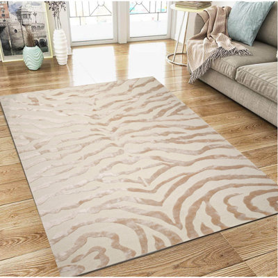 Tapis en laine / soie touffeté à la main à imprimé animalier Philibert
