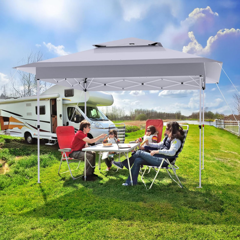 Gazebo 3.6 X 3.6 M, One Push Folding Gazebo, Waterproof, Stable, Double Roof Party Tent, Pop Up Garden Gazebo, 4 Sand Bags, Roll Carry Bag, For Patio, Market, Camping, Beach, Grey White