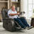 Abbagail 38.9" Wide Overstuffed Faux Leather Manual Recliner with Massage and Heating-1258749624