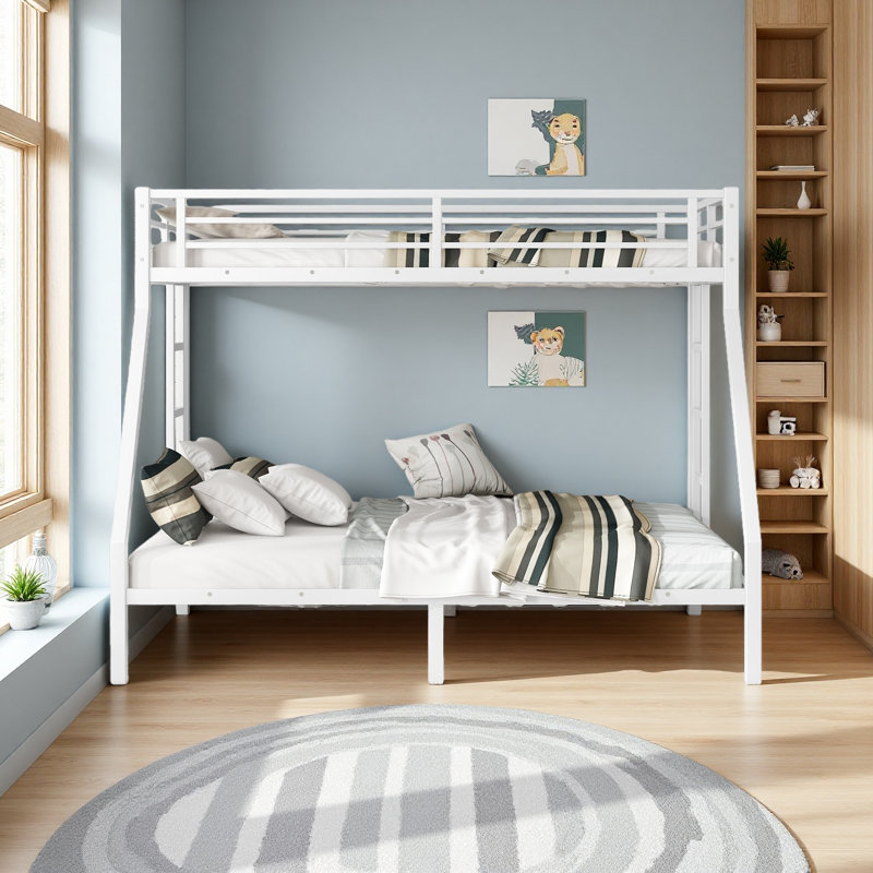 Metal Twin XL Over Queen Bunk Bed For Teens And Adults,Space-Saving/Noise Reduced/No Box Spring Needed