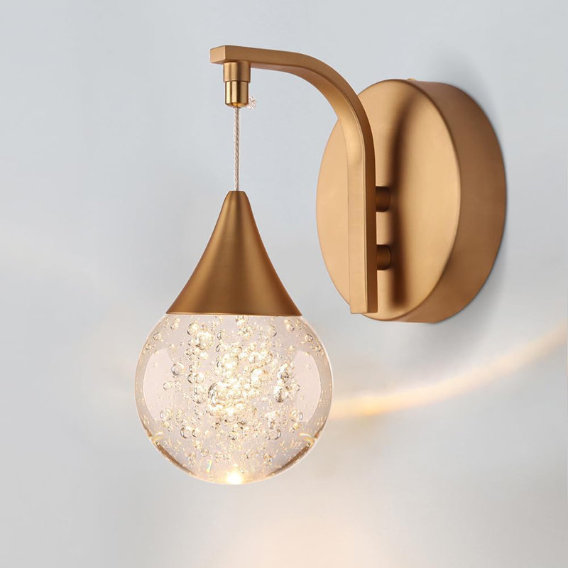 Applique murale à DEL à intensité variable, ampoule murale en cristal 5W moderne pour chambre à coucher, salle de bain, salon, blanc chaud 3300K