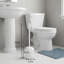 Compact Toilet Brush Set With Storage Box; Automatic Closing Storage Box Door Design; A Must-Have For Cleaning Small Bathroom Spaces.