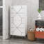 Armoire polyvalente moderne, blanche, 24,6 po x 53,5 po x 14,0 po | 100% panneau de particules enduit de mélamine, épaisseur: 0,7 pouce | Charnières à fermeture en douceur, portes à pousser | Conception géométrique élégante pour le rangement de la maison et du bureau