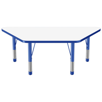 Trapezoid Dry-Erase Activity Table with Adjustable Legs