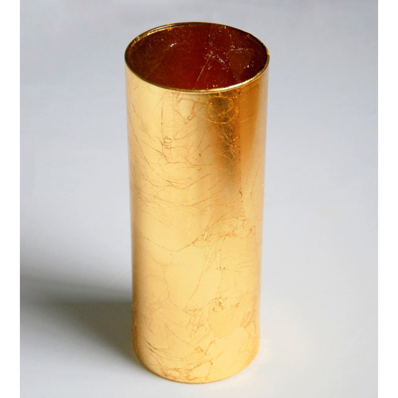Ensemble de vases de table en verre 6 pièces intérieur / extérieur Jacquiline, H 10 po x l 3,25 po x P 3,25 po, Or