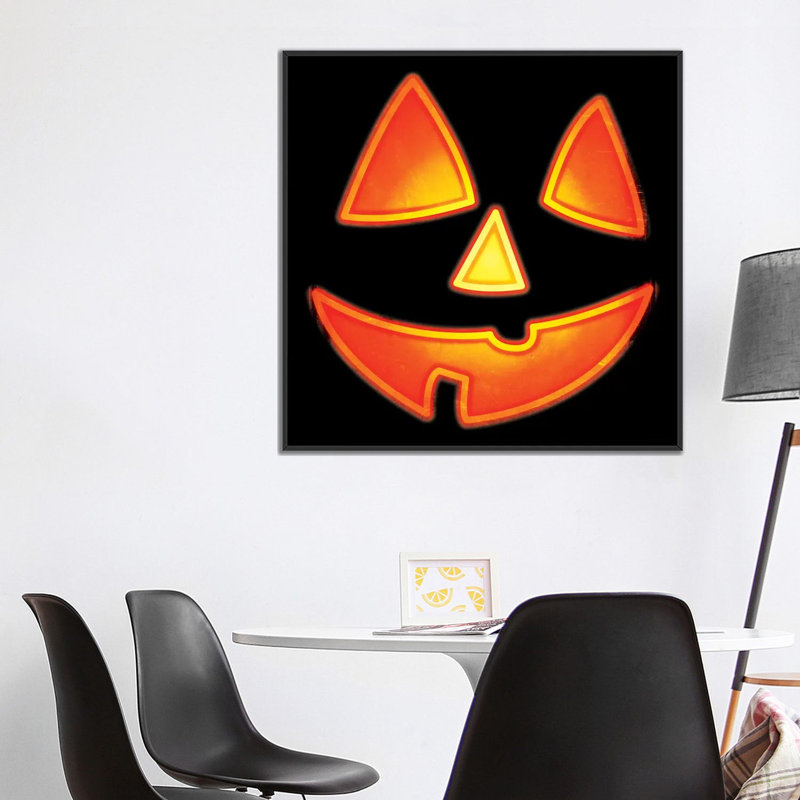Impression sur toile tendue not so effrayant, H 37 po x l 37 po x P 1,5 po, Toile avec cadre noir, Pas de tapis